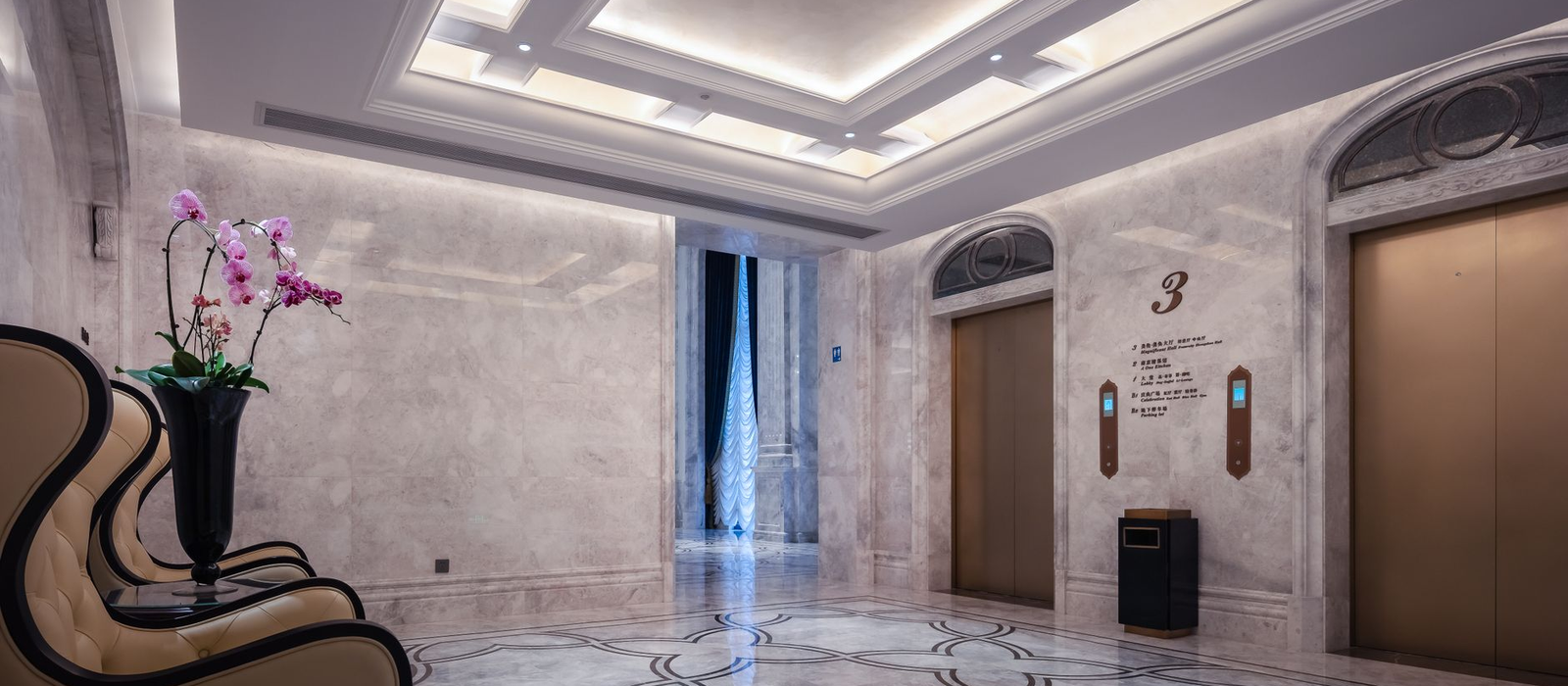 Luxury hotel lobby interior